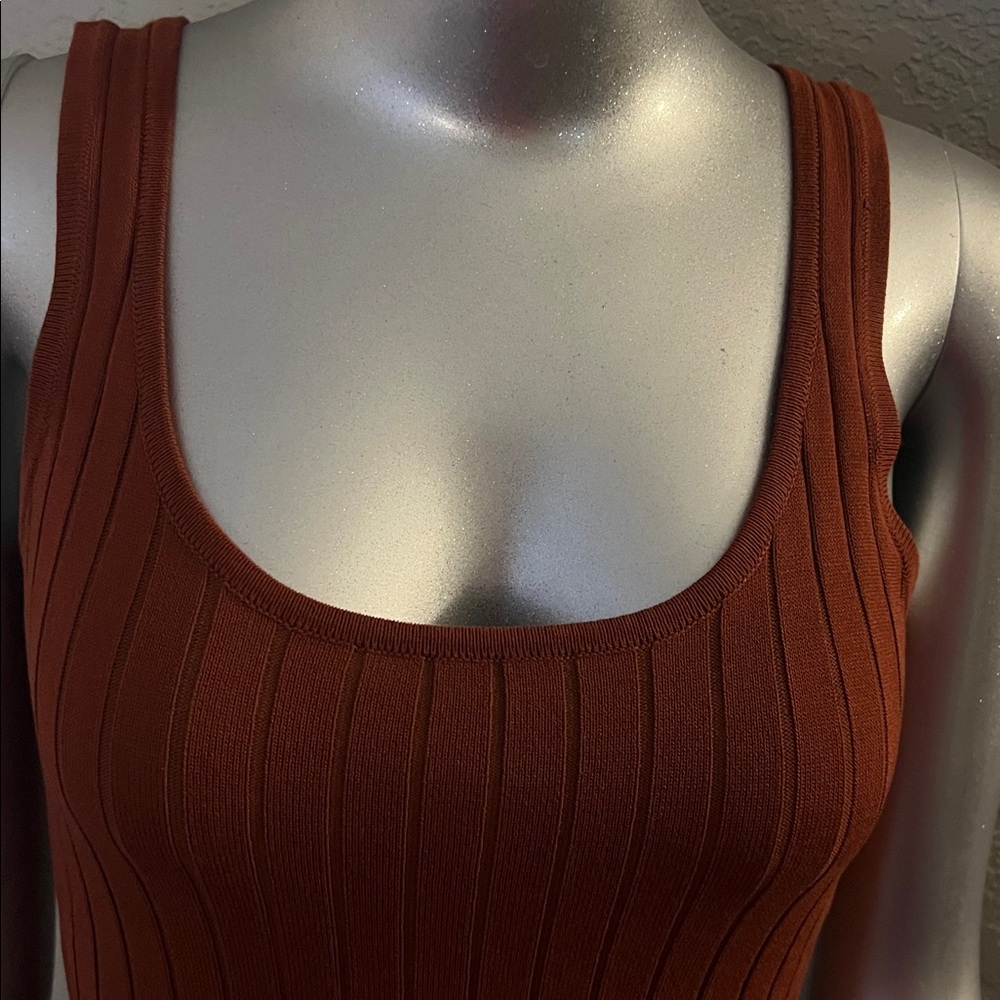 Ribbed Rust Tank Dress